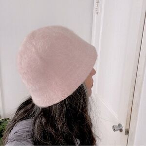 Cozy Chic Pink Fuzzy Bucket Hat Y2K Aesthetic Preppy Pastel Kawaii Streetwear OS